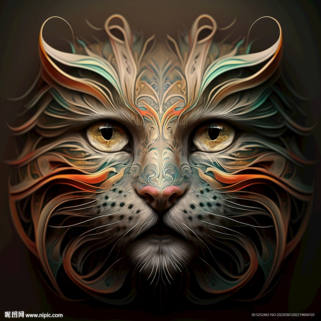 扭曲几何猫图形