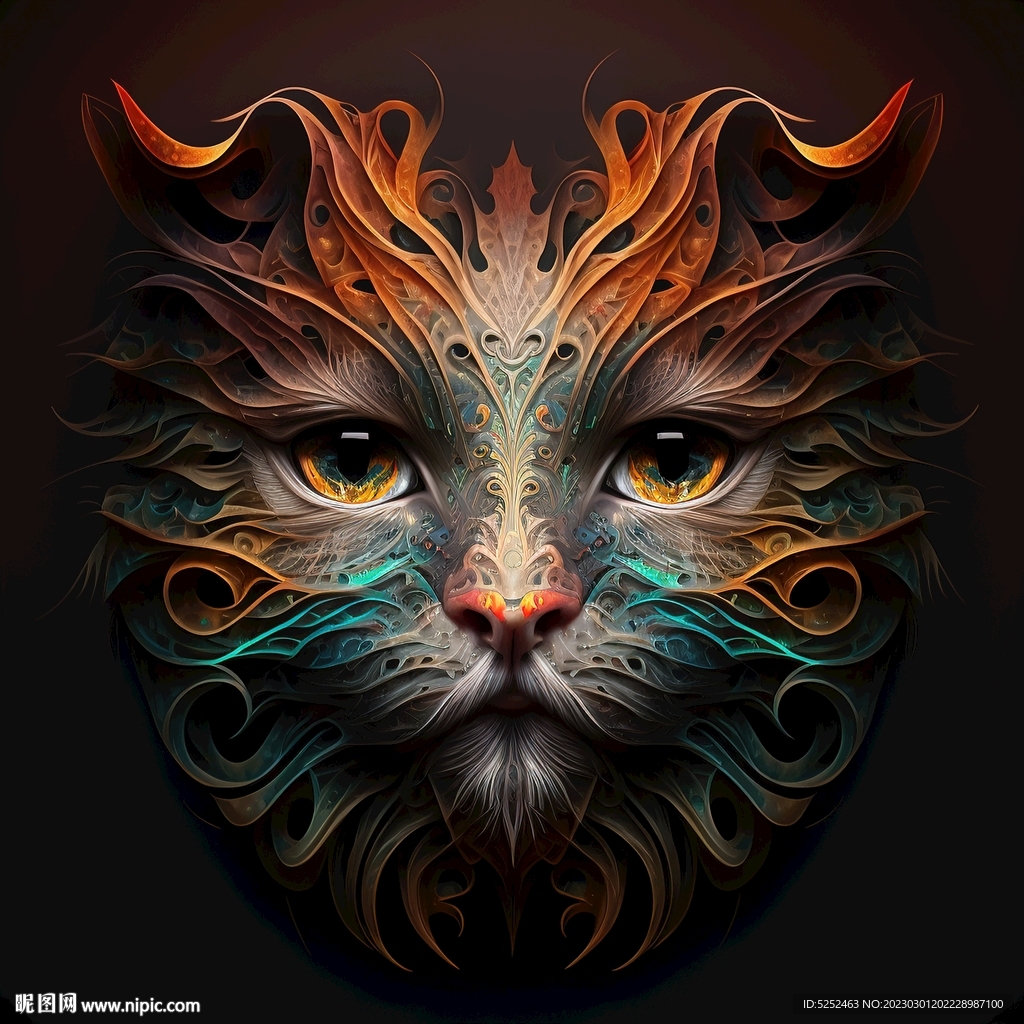 扭曲几何猫图形