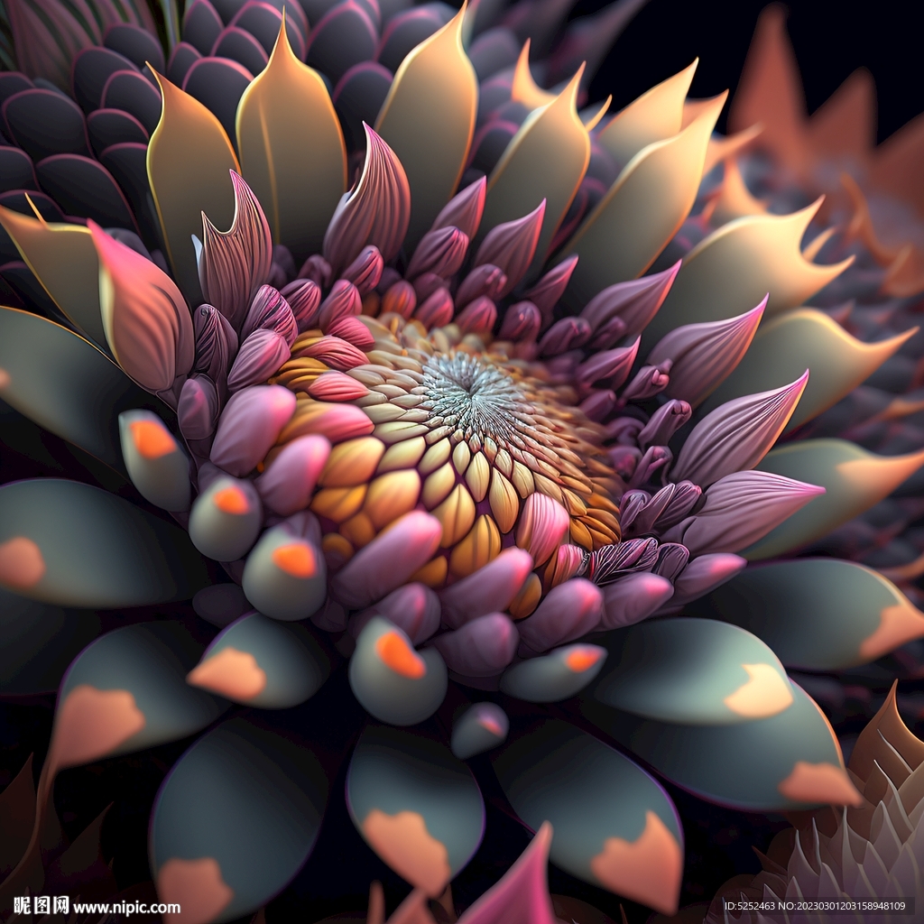 抽象的花朵绽放