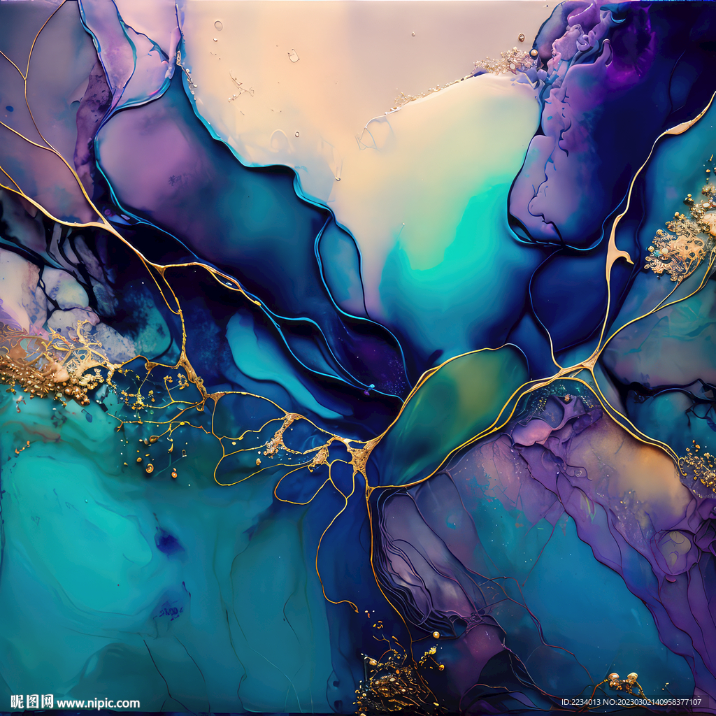 紫蓝调金漆背景