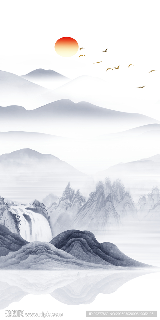 简约 新款山水玄关 tIF分层