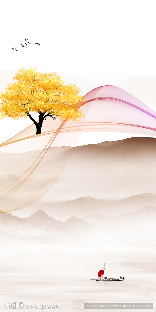 大气 别墅山水玄关 tIF分层