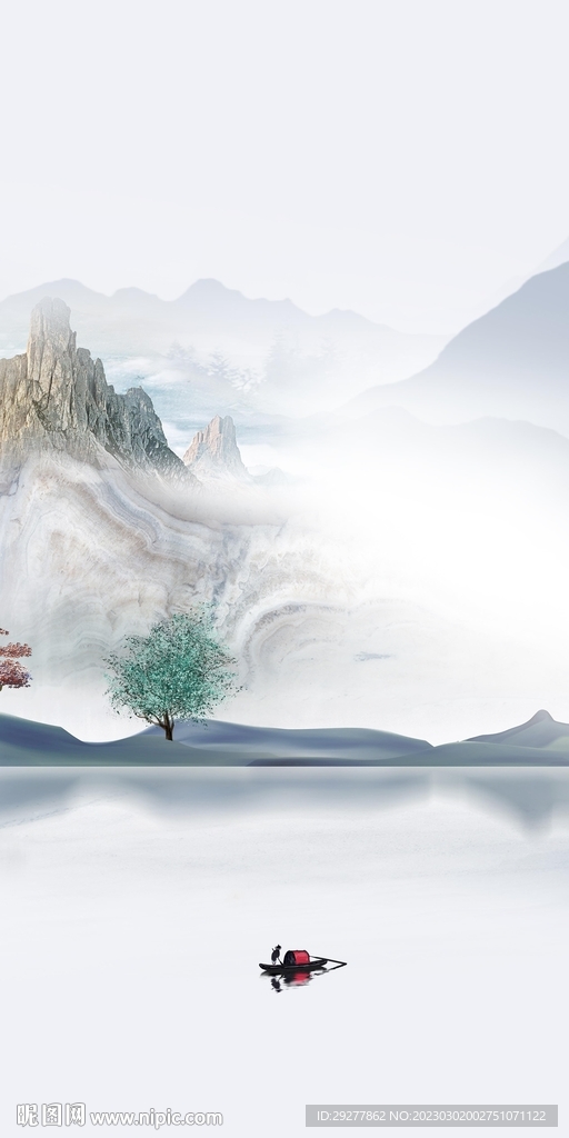 新款 山水意境玄关 TIF分层