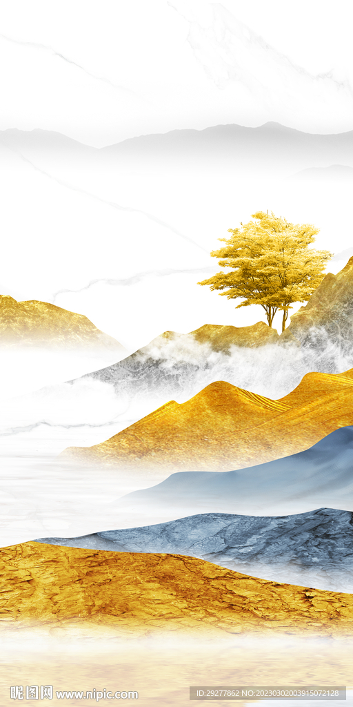 新款 中式山水玄关 TIF分层