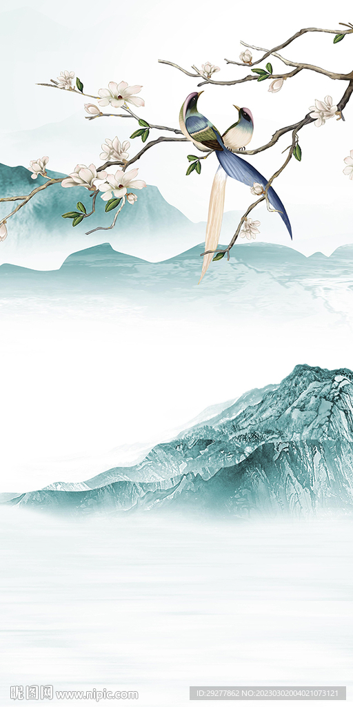 大气 山水意境玄关 TIF分层