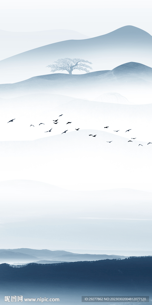 人气 中式山水玄关 TIF分层