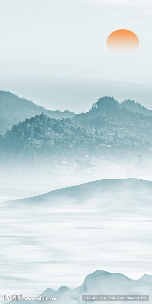 蓝色 中式新款玄关 tIf分层