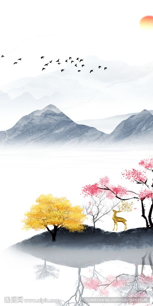 大气 现代新玄关画 tIf分层