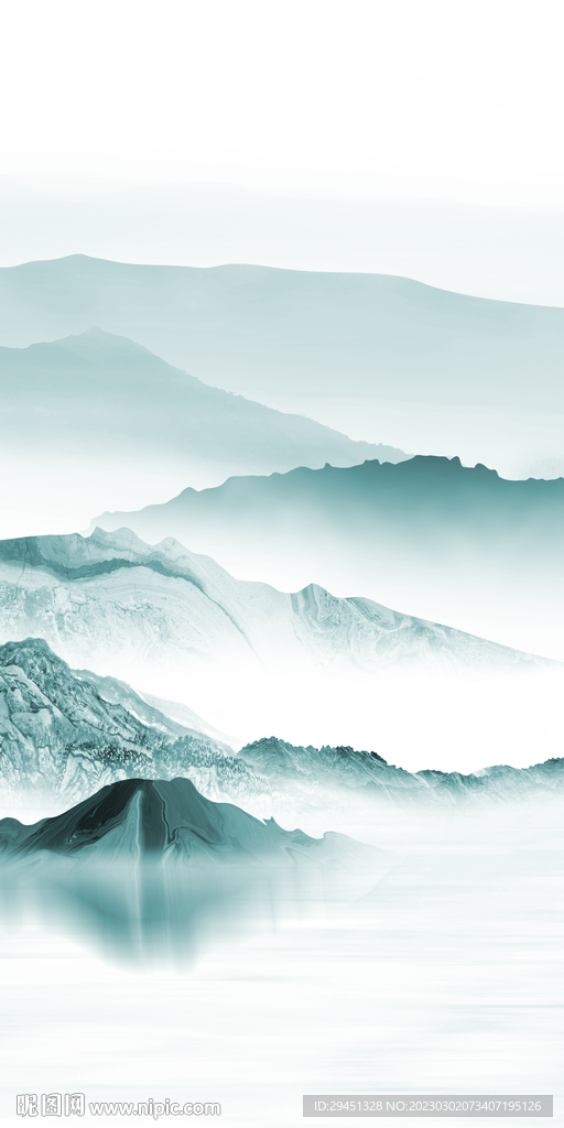 蓝色 新上架玄关画 TIf分层