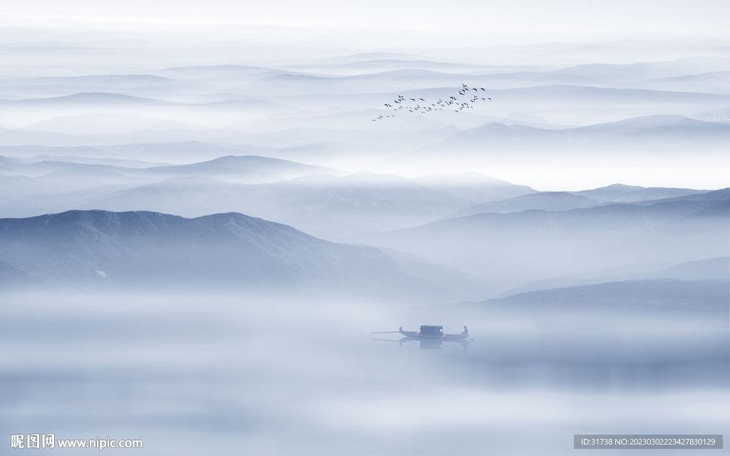 新中式群山背景墙