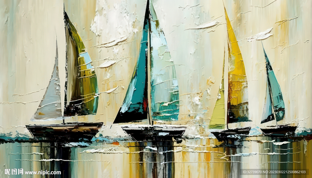 抽象油画 风帆