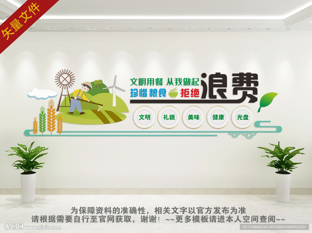 拒绝浪费文化墙