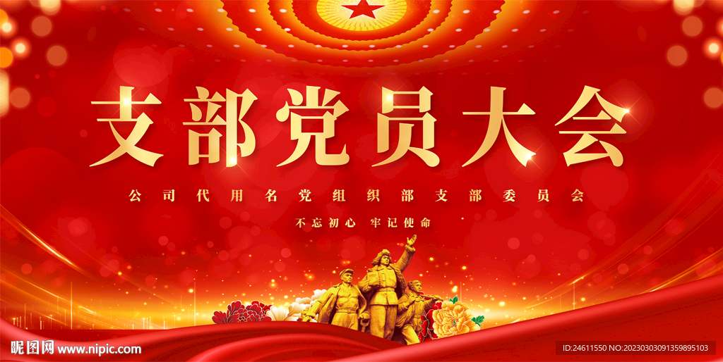 支部党员大会展板