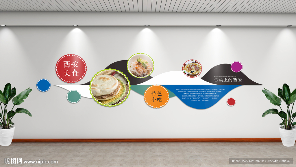 西安美食文化墙.