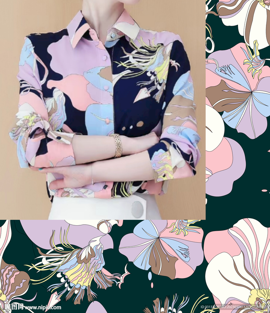 大牌 线条 设计 数码印花