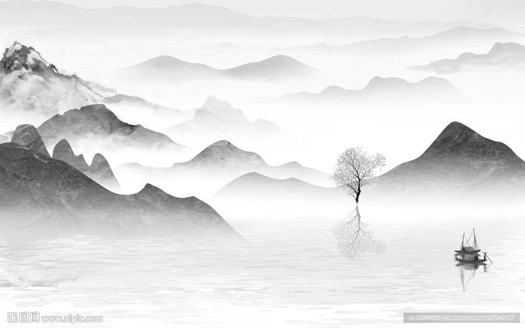 客厅 热销新款山水 Tif分层