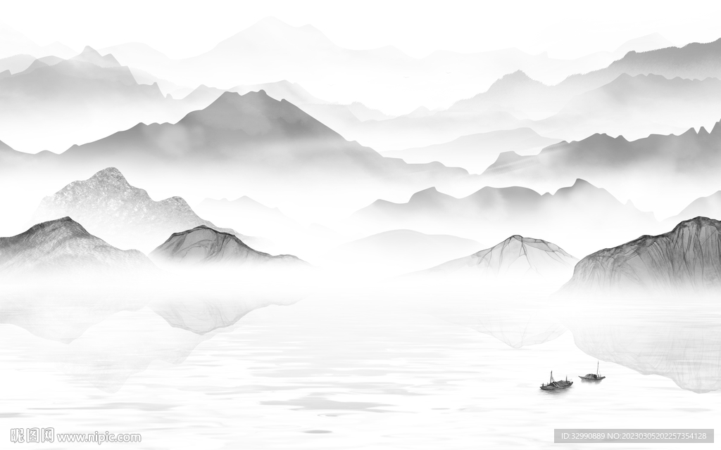 极简 热销新款山水 Tif分层