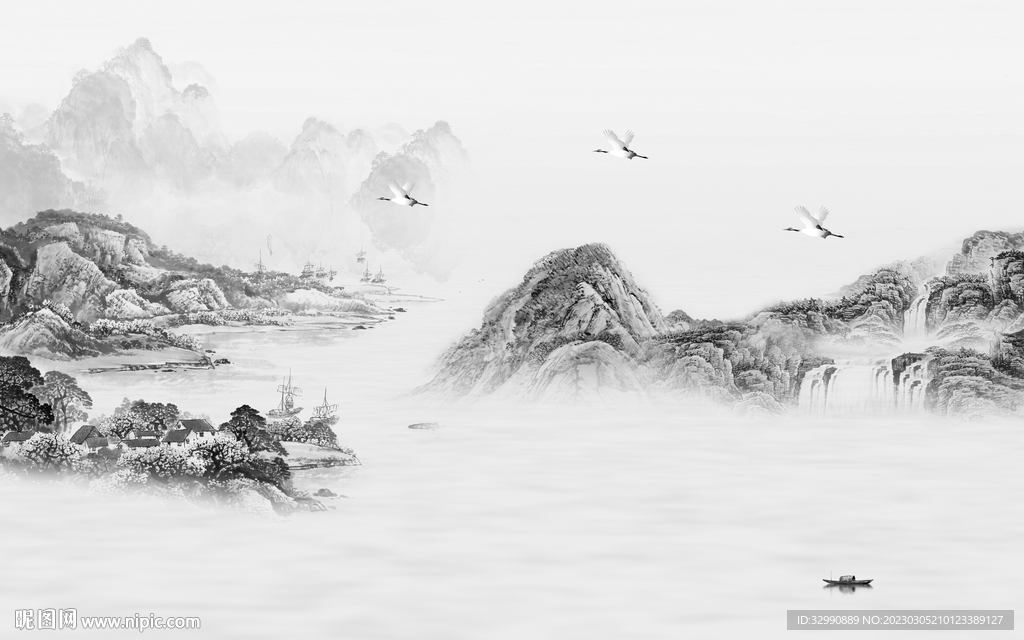 新品 热门大气山水 Tif分层