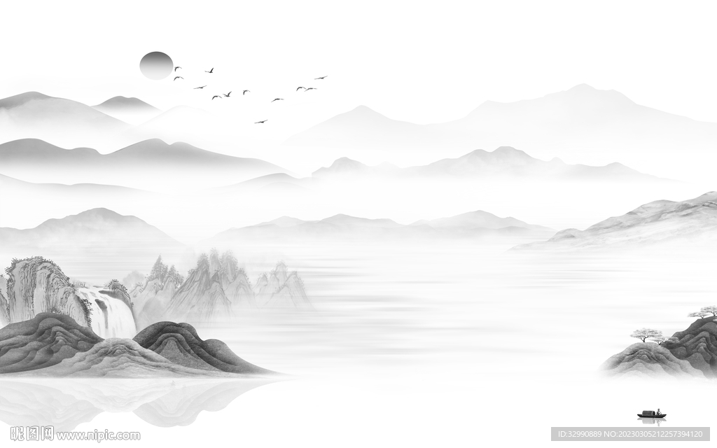 现代 热门大气山水 Tif分层