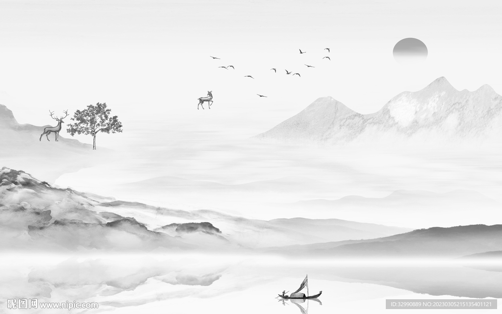 爆款 高端人气山水 Tif分层