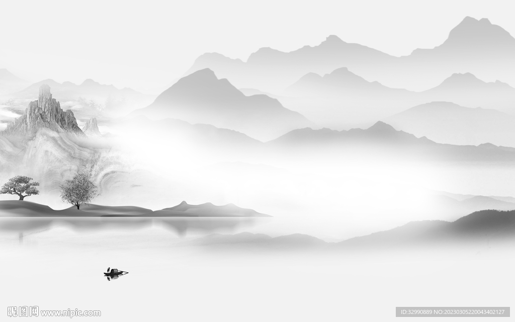 简约 高端人气山水 Tif分层