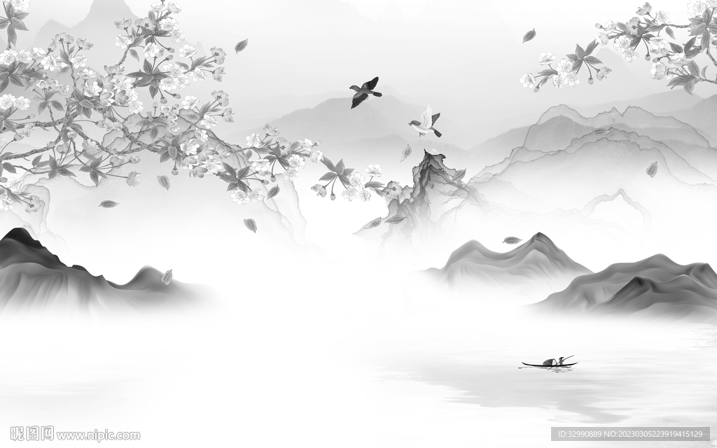 高端 高档简约山水 Tif分层