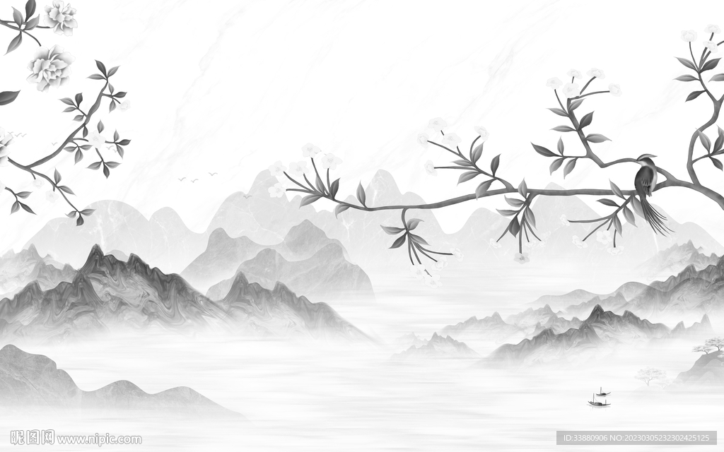 别墅 灰色新款山水 tif分层