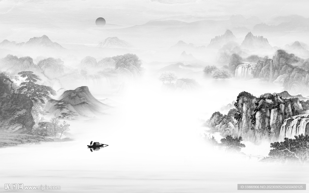 别墅 意境高端山水 tif分层