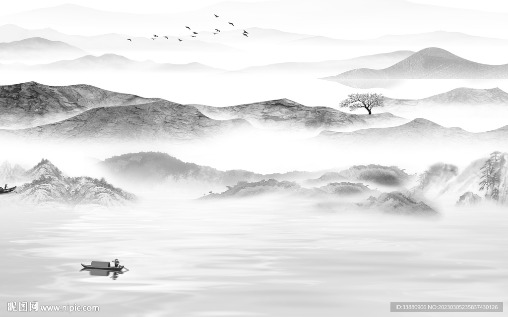 新款 意境高端山水 tif分层