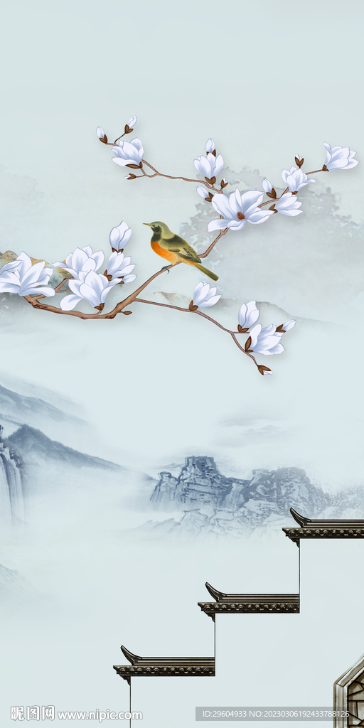 高端 现代中式玄关 tIf分层