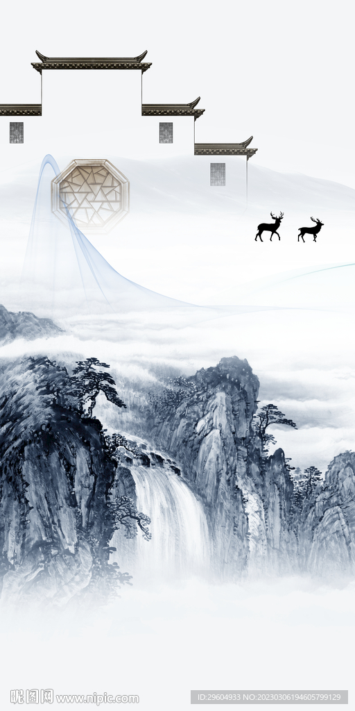 新品 新款风景玄关 tIf分层