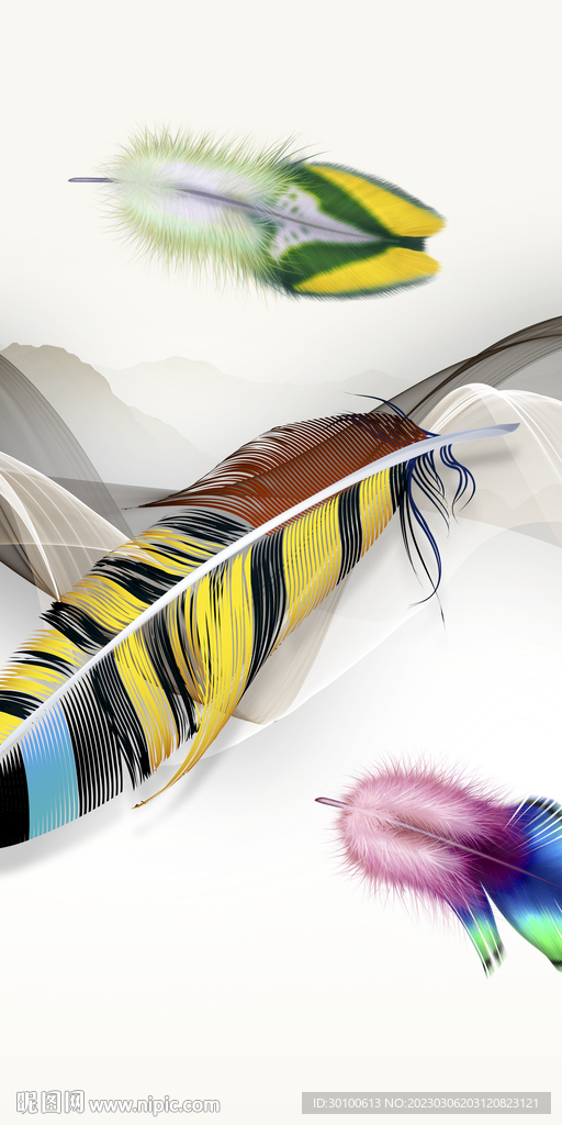 羽毛 人气高雅玄关 TiF分层