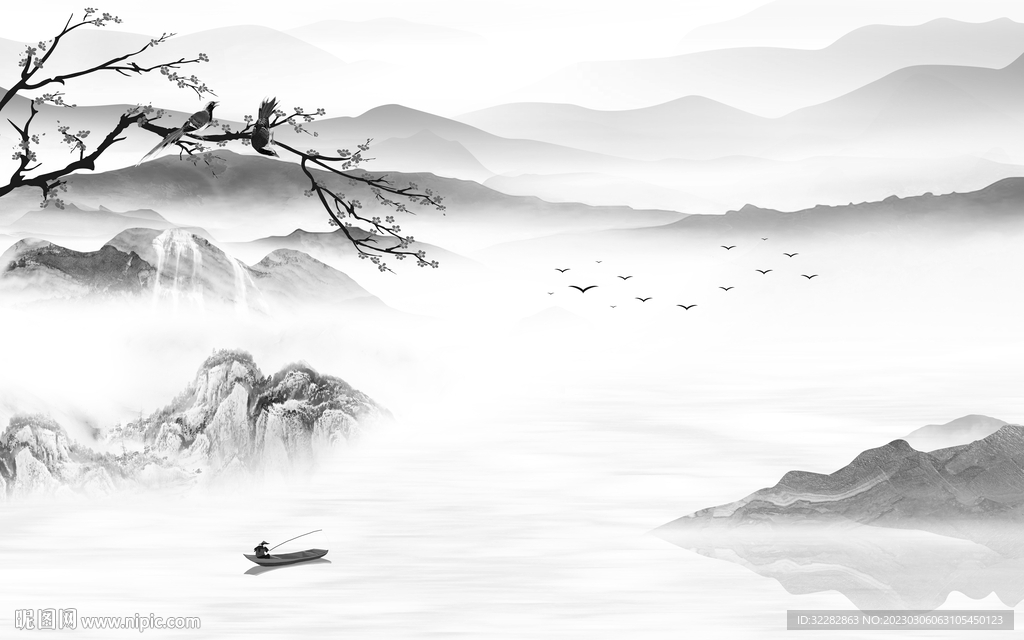 新款 中式新无框画 tIF分层