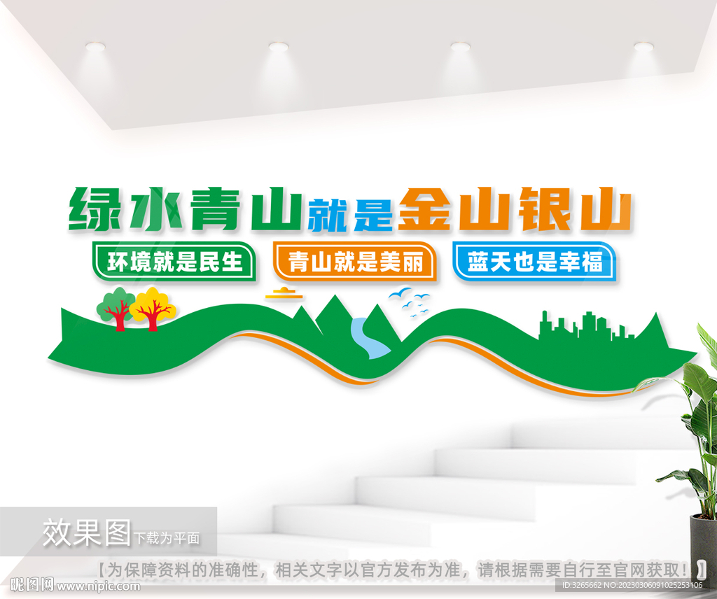 绿水青山就是金山银山环保文化墙