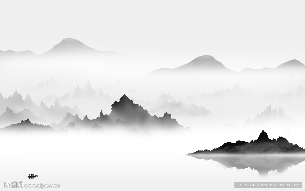 别墅 高雅极简山水 tif分层