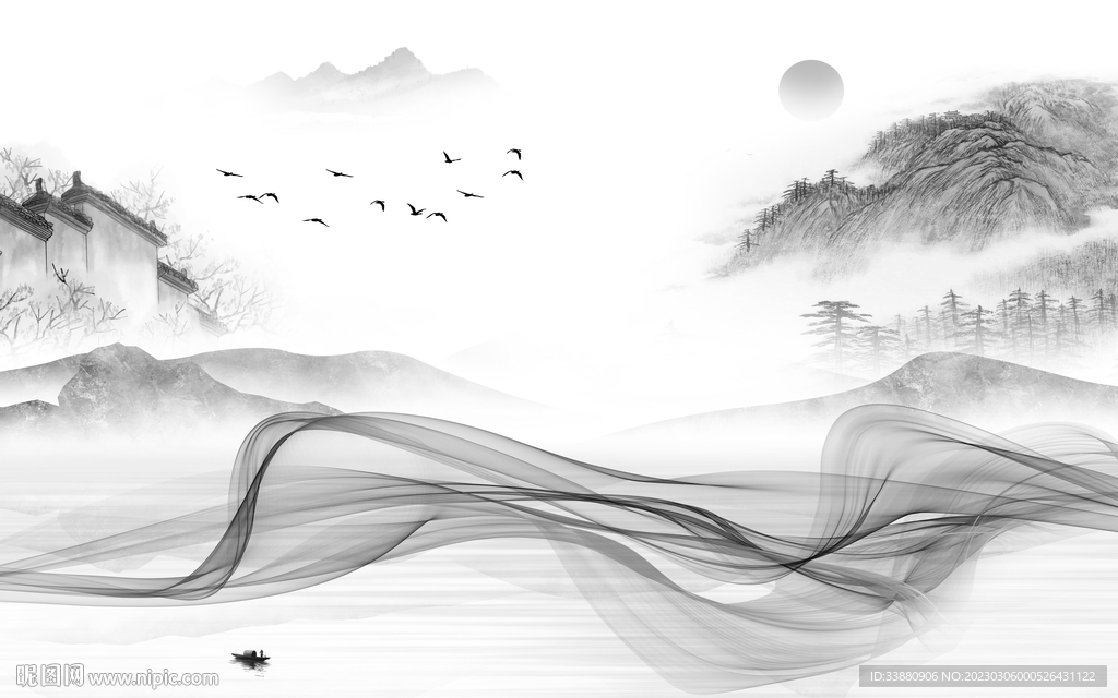 高清 意境高端山水 tif分层