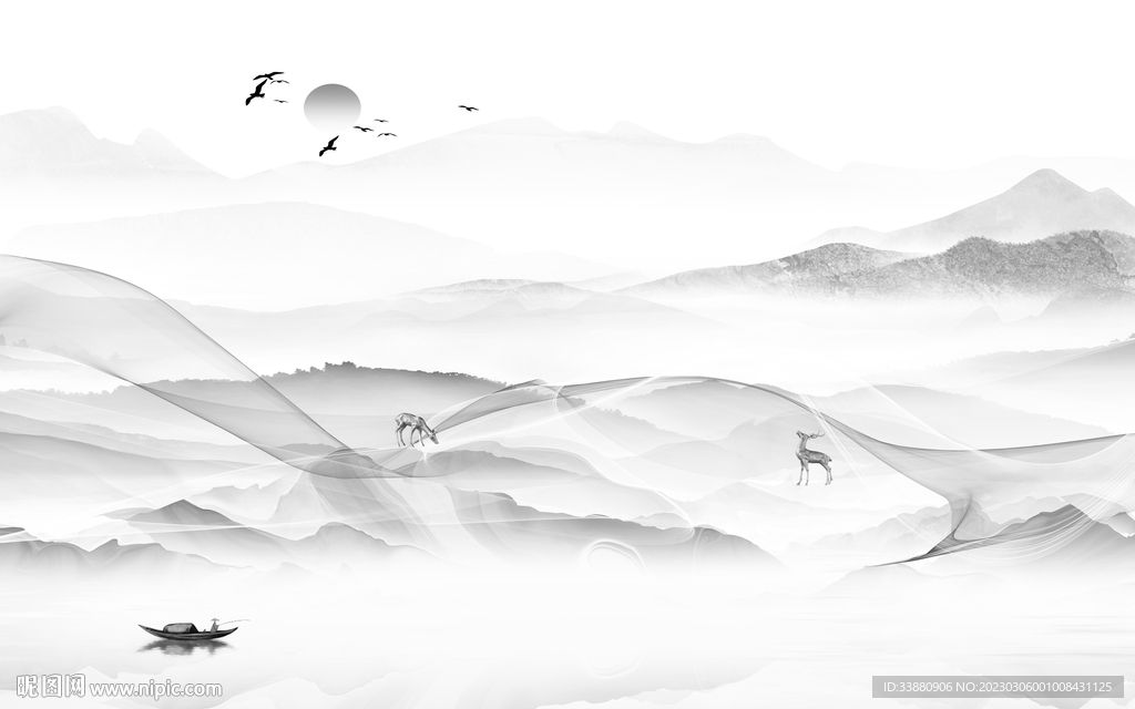 电视 意境高端山水 tif分层