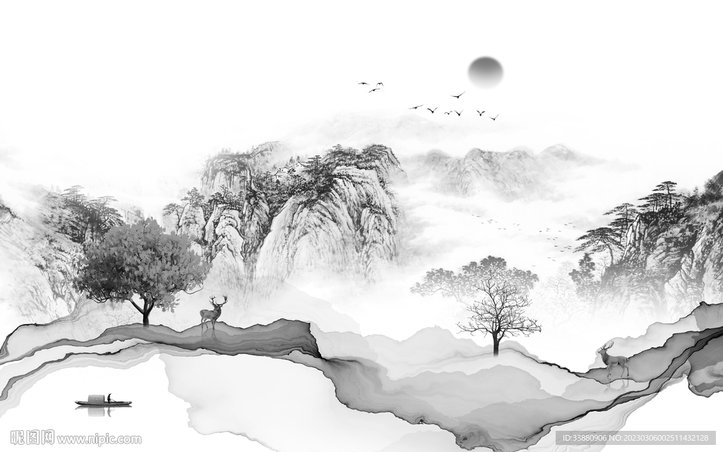 客厅 新式高端山水 tif分层