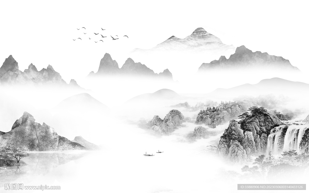 高清 简奢高档山水 tif分层