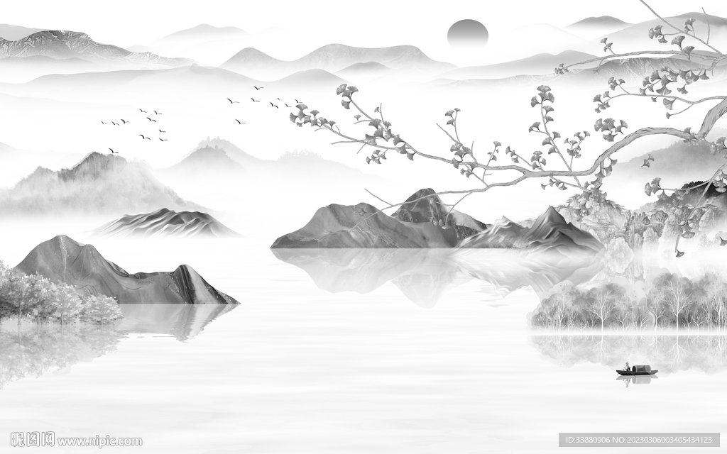 高端 简奢高档山水 tif分层