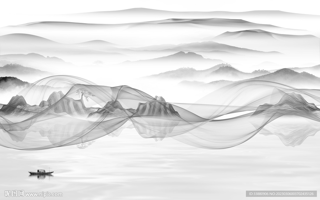 高档 新式高端山水 tif分层