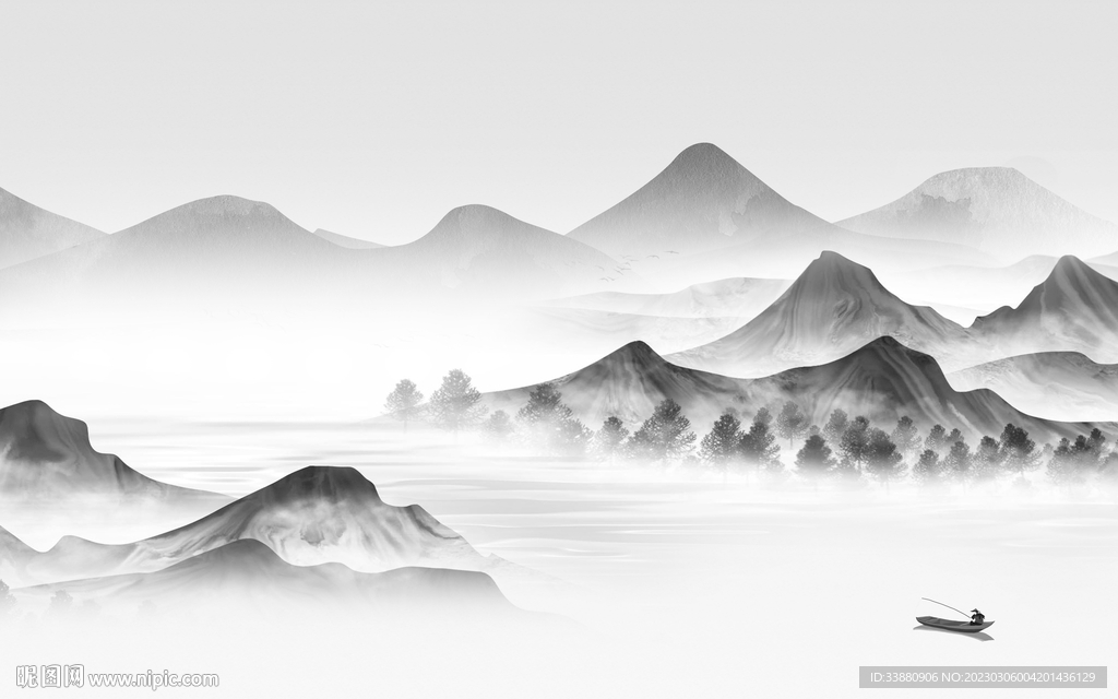 现代 简奢高档山水 tif分层