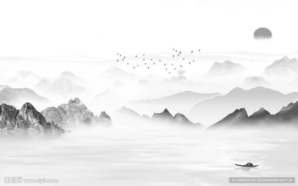 现代 新式高端山水 tif分层