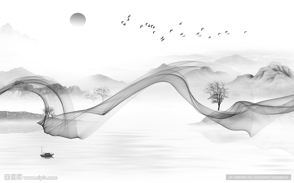 人气 新式高端山水 tif分层