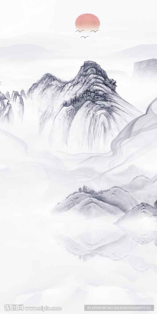 新品 新式简约山水 Tif分层