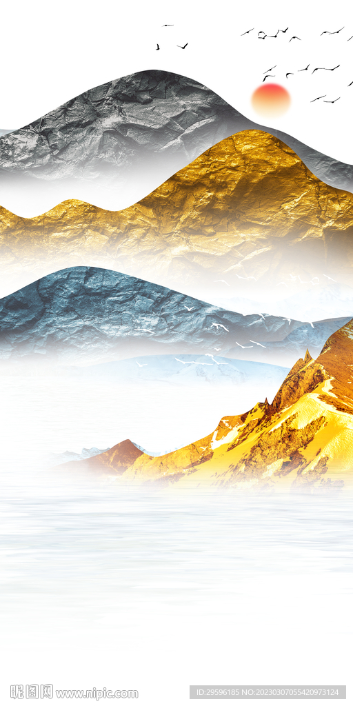 简约 新式简约山水 Tif分层