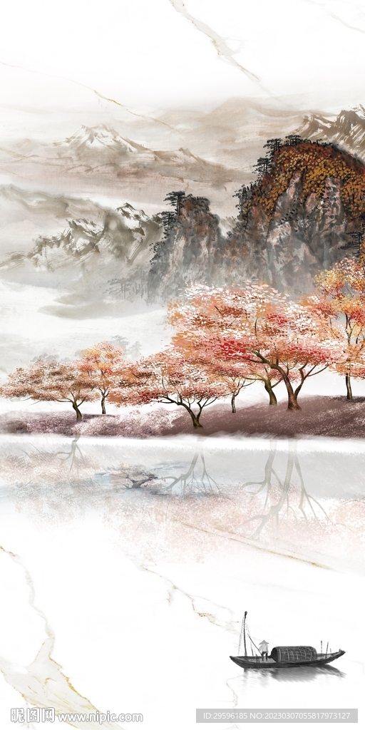 古风 简意玄关山水 Tif分层