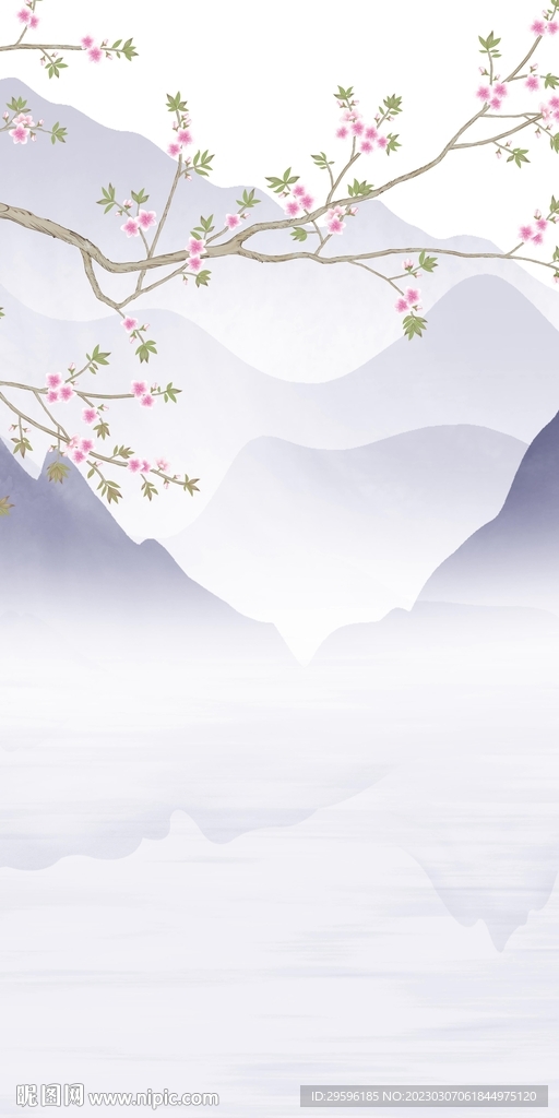 人气 简意玄关山水 Tif分层