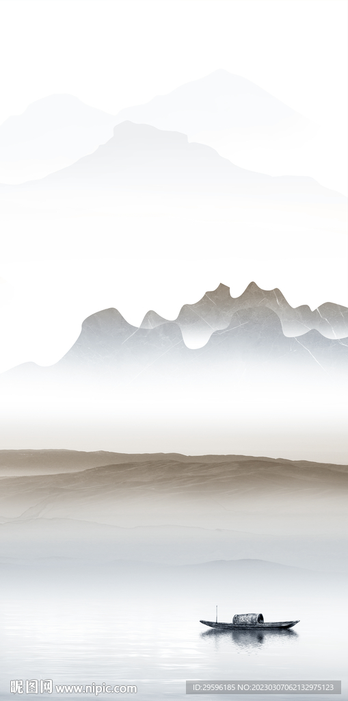 大气 简意玄关山水 Tif分层