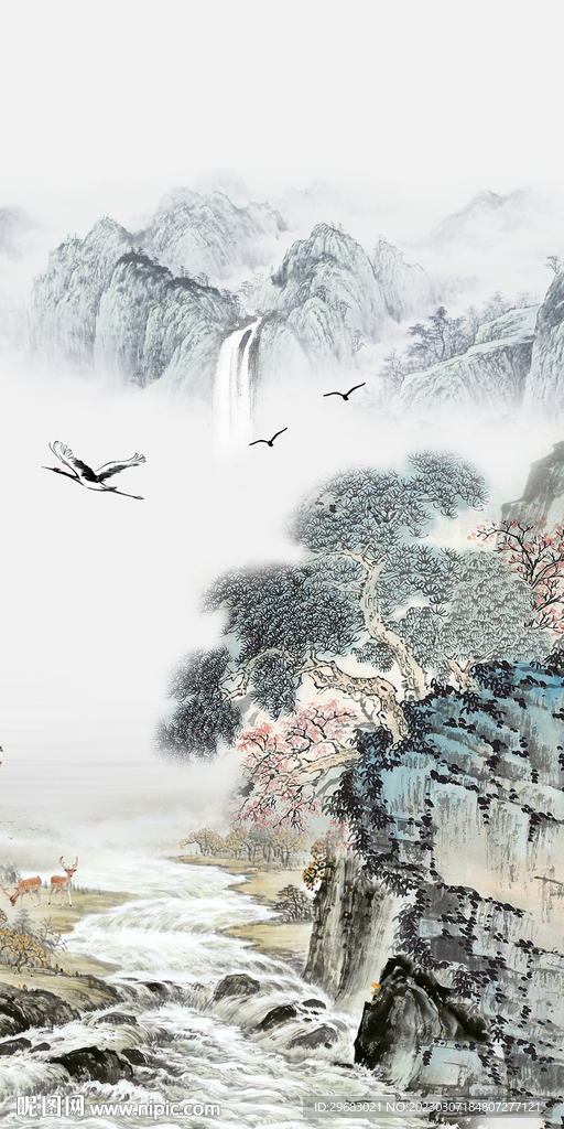 人气 简意山水玄关 tIF分层